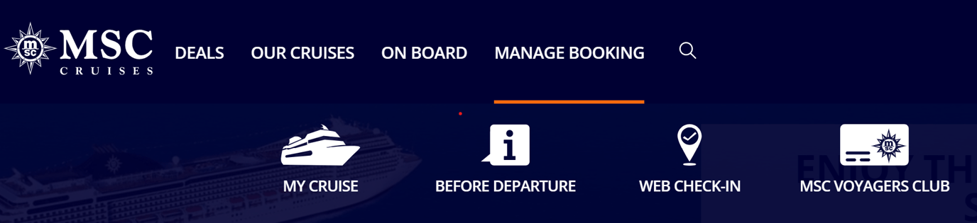 msc cruises official site check in